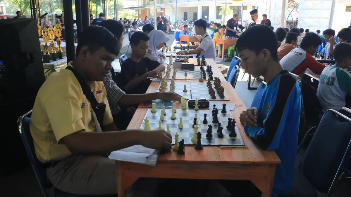 Ratusan atlet catur bersaing dalam Kejurkot Madiun 2026 sebagai ajang seleksi menuju Kejurprov Jawa Timur. FOTO: DISKOMINFO KOTA MADIUN