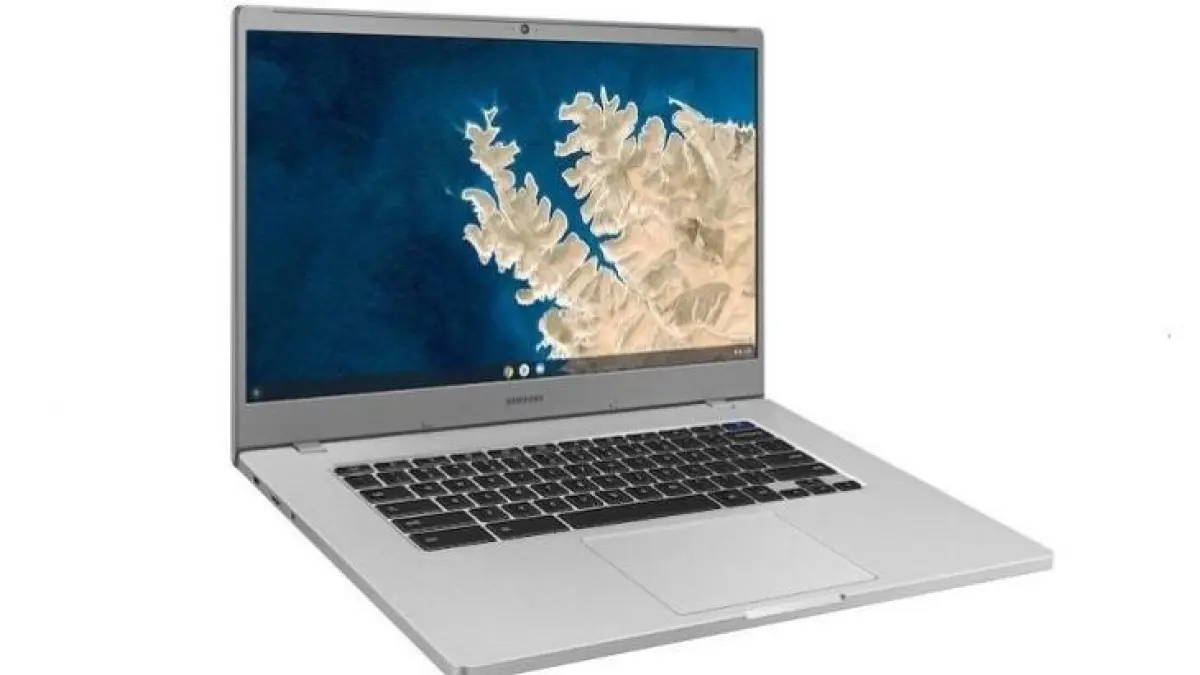 Ilustrasi laptop Samsung dengan Smart Security Notification.