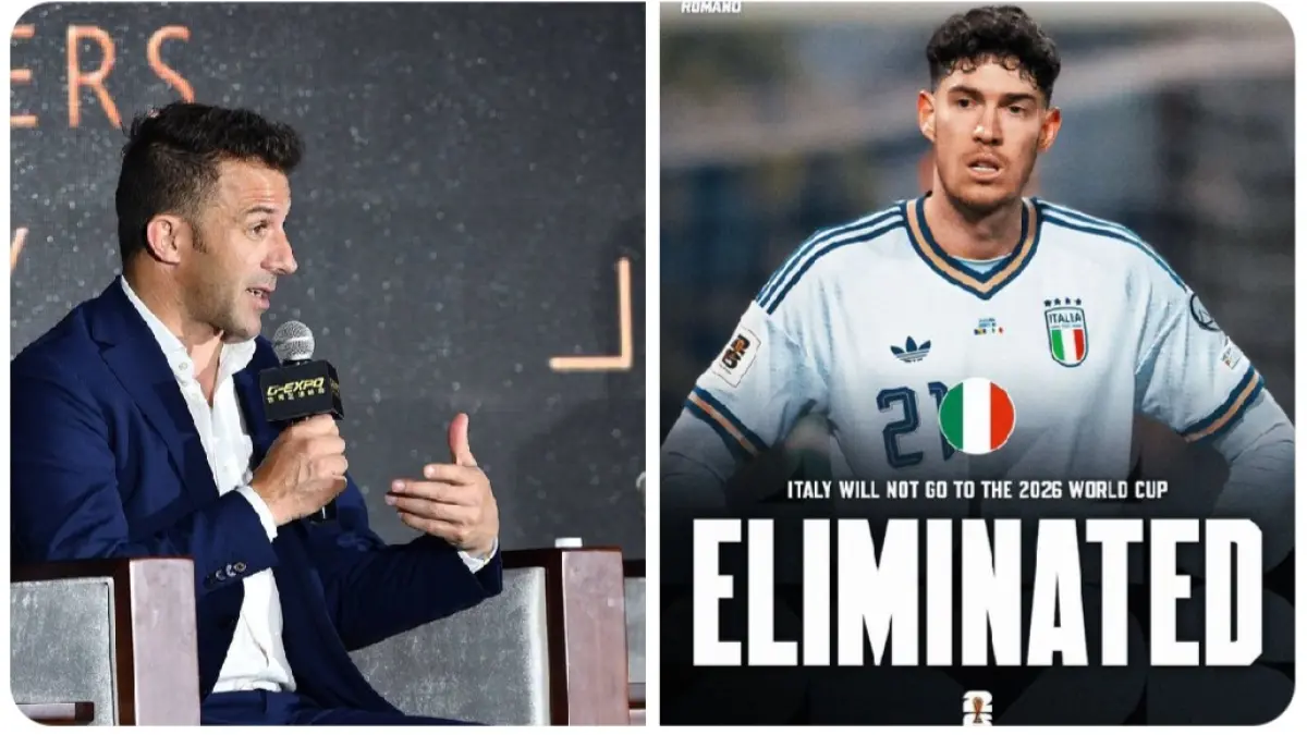 Del Piero mengomentari kegagalan Italia lolos ke Piala Dunia 2026. (X @MUFCDarren_)