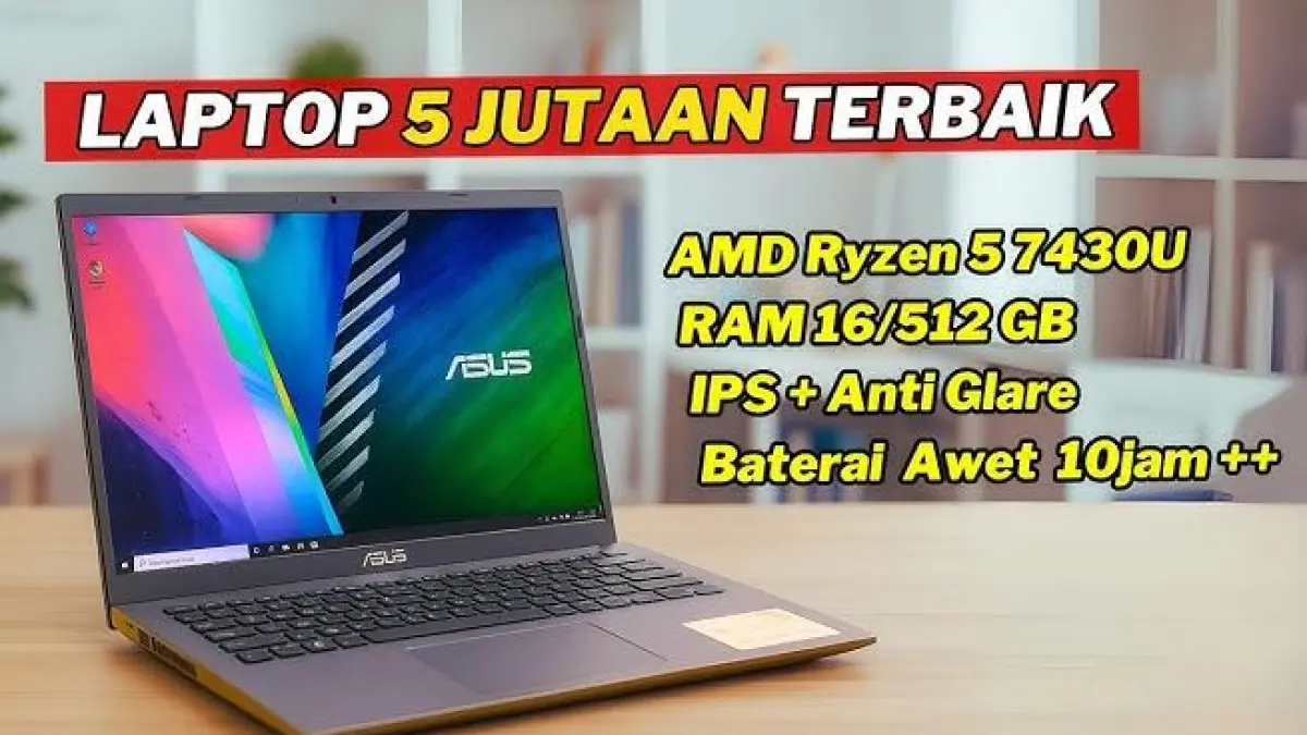 10 Laptop untuk Anak Sekolah di Bawah Rp5 Juta Terbaik 2026. (DENZHOPRO/YOUTUBE)