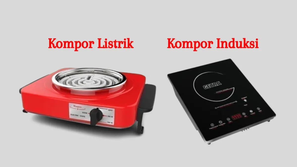 Ilustrasi perbandingan kompor listrik dan kompor induksi. (PLN watch)