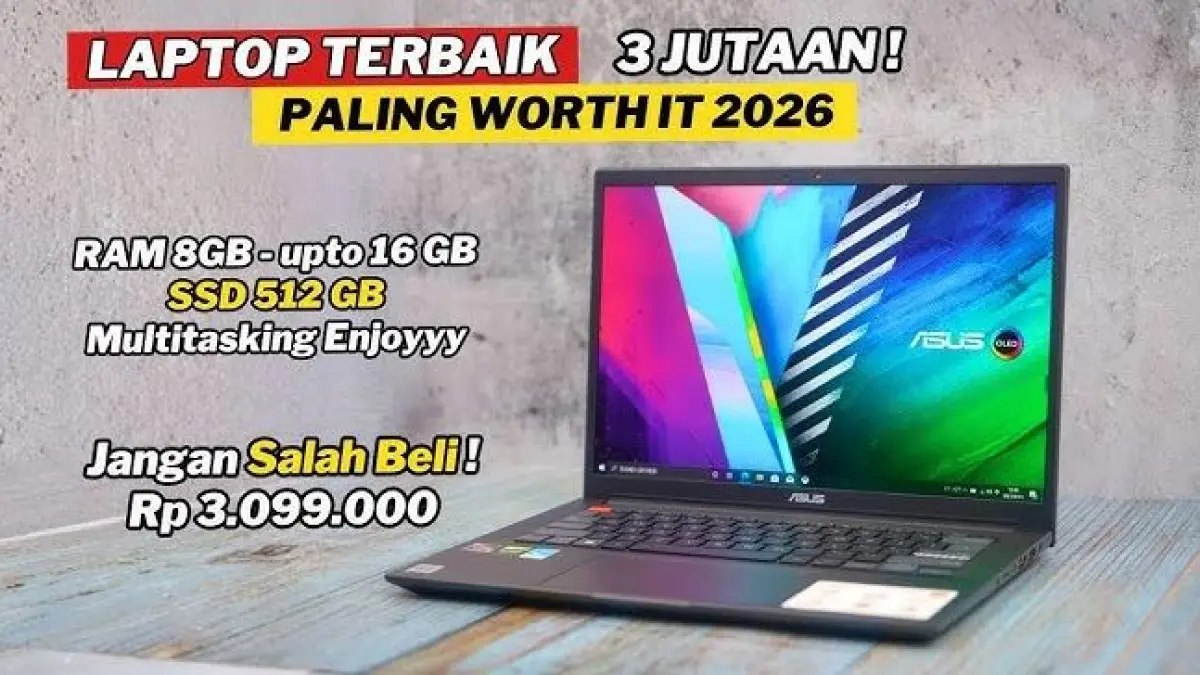 Rekomendasi Laptop 3 Jutaan Terbaik 2026. (YOUTUBE)