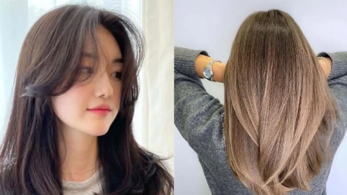 Ilustrasi model rambut wanita. 