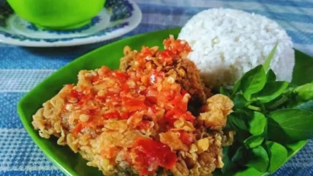 Ilustrasi ayam geprek. (cookpad)