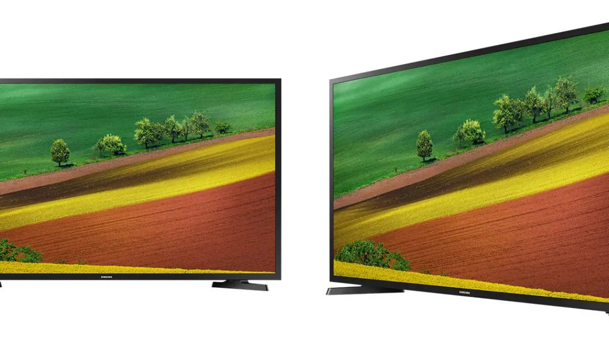 Ilustrasi smart TV Samsung dengan Netflix dan YouTube.