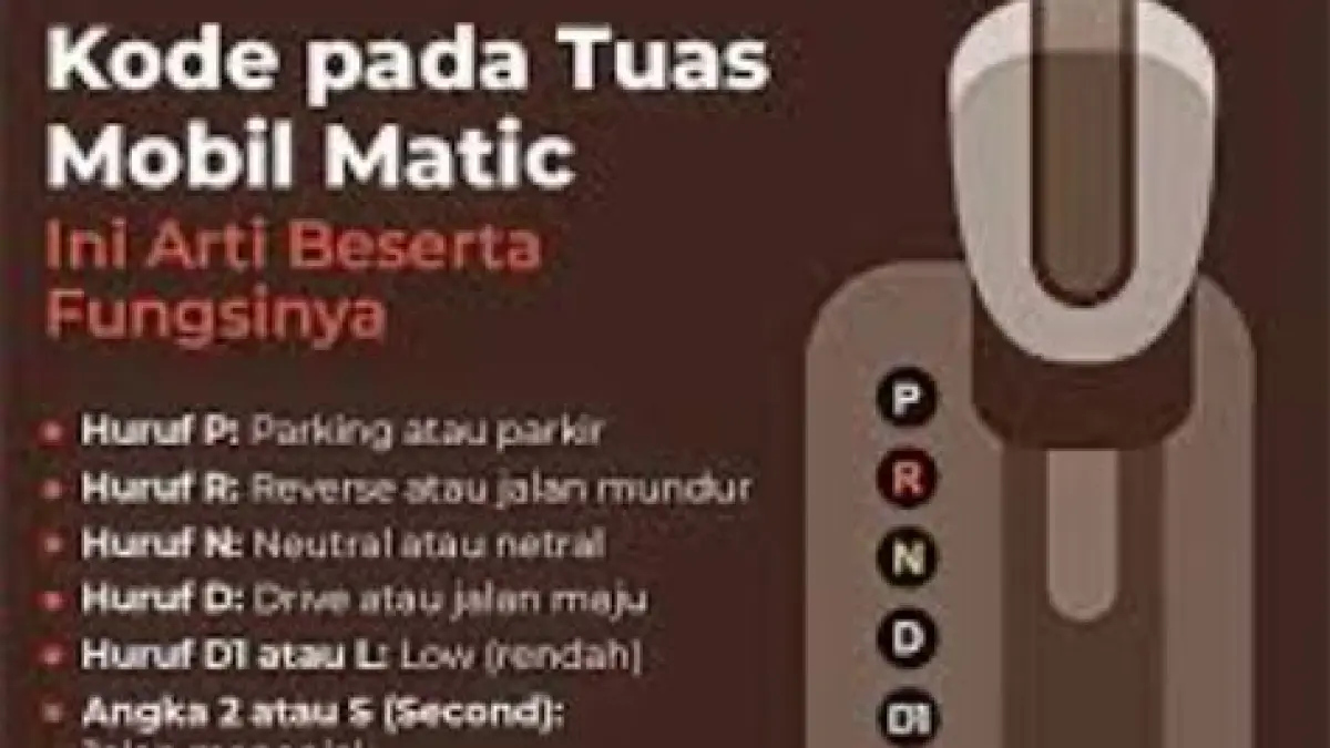 Kode Tuas Transmisi Mobil Matik. (ISTIMEWA)