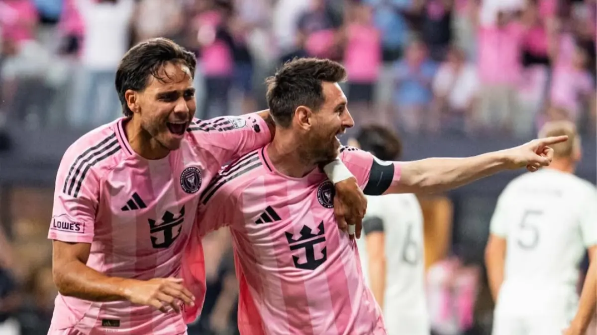 Messi usai mencetak gol pertama. (Instagram Inter Miami)