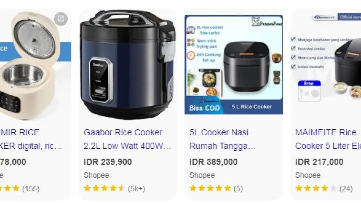 5 Rekomendasi Rice Cooker Low Watt Terbaik 2026. (ISTIMEWA)
