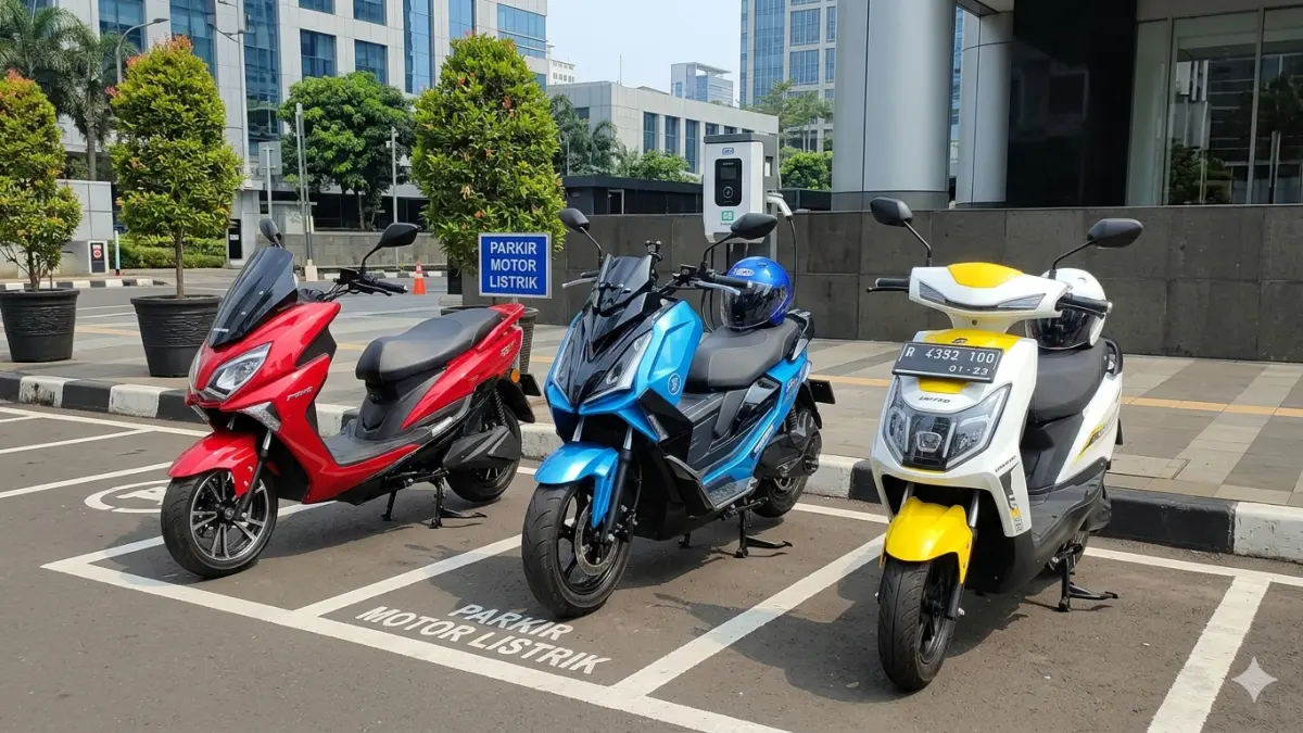 Ilustrasi sepeda motor listrik