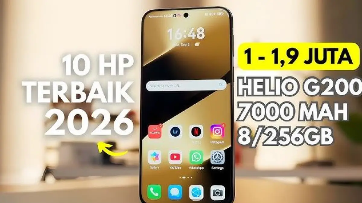 ILUSTRASI HP 1 Jutaan Terbaik 2026. (SOLUSI GADGET/YOUTUBE)