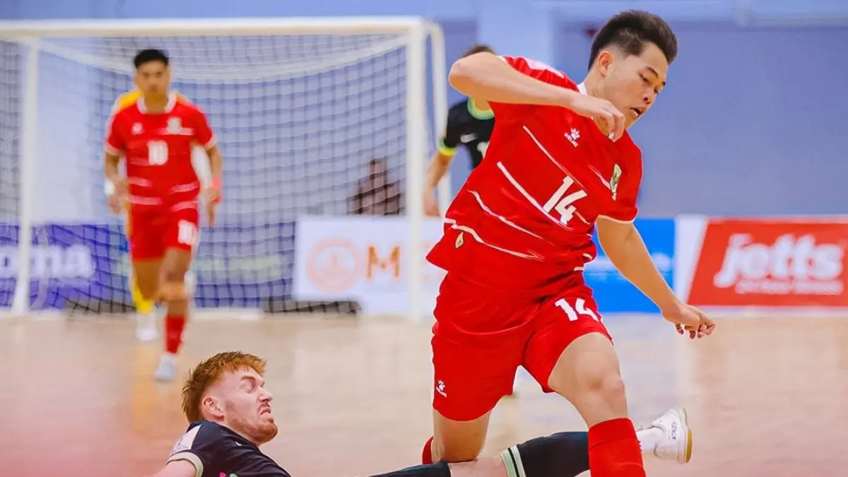 Babak pertama Indonesia vs Australia berakhir 1-1 di AFF Futsal 2026. (ig@timnasfutsal)