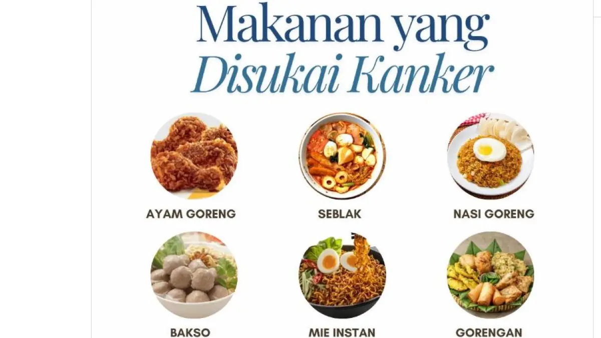 Daftar Makanan yang "Disukai" Sel Kanker. (ISTIMEWA)