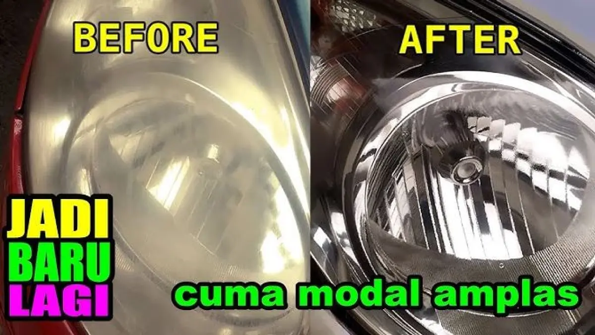 ILUSTRASI proses pemolesan lampu mobil menggunakan cairan khusus; restorasi mika yang buram secara signifikan meningkatkan intensitas cahaya dan keamanan saat berkendara di malam hari. (YouTube Handprint Studio) 