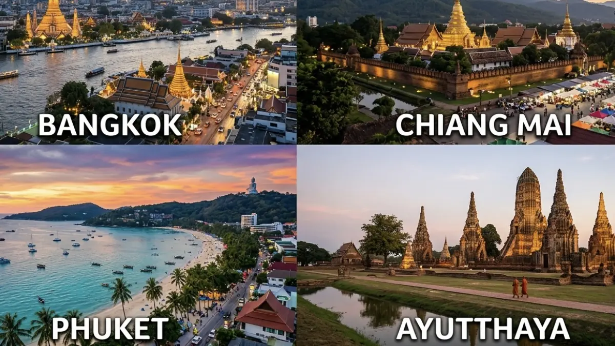 Ilustrasi wisata di negara thailand