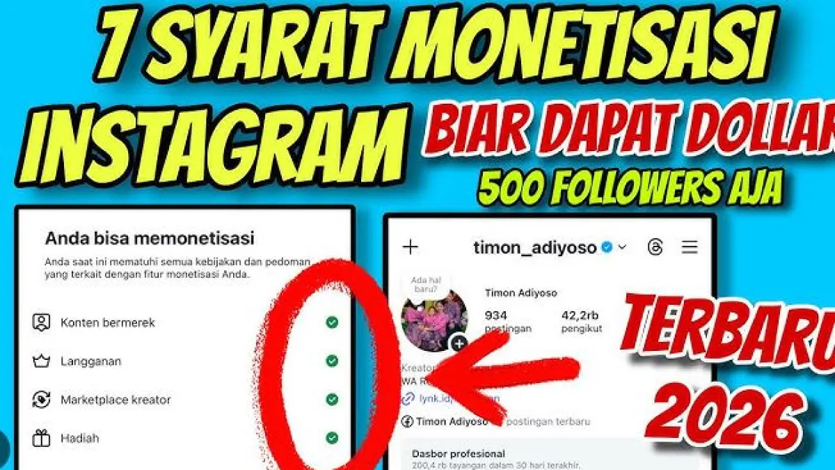 Panduan Monetisasi YouTube, TikTok, dan Instagram 2026. (ILUSTRASI YouTube Felly Tutorial)  