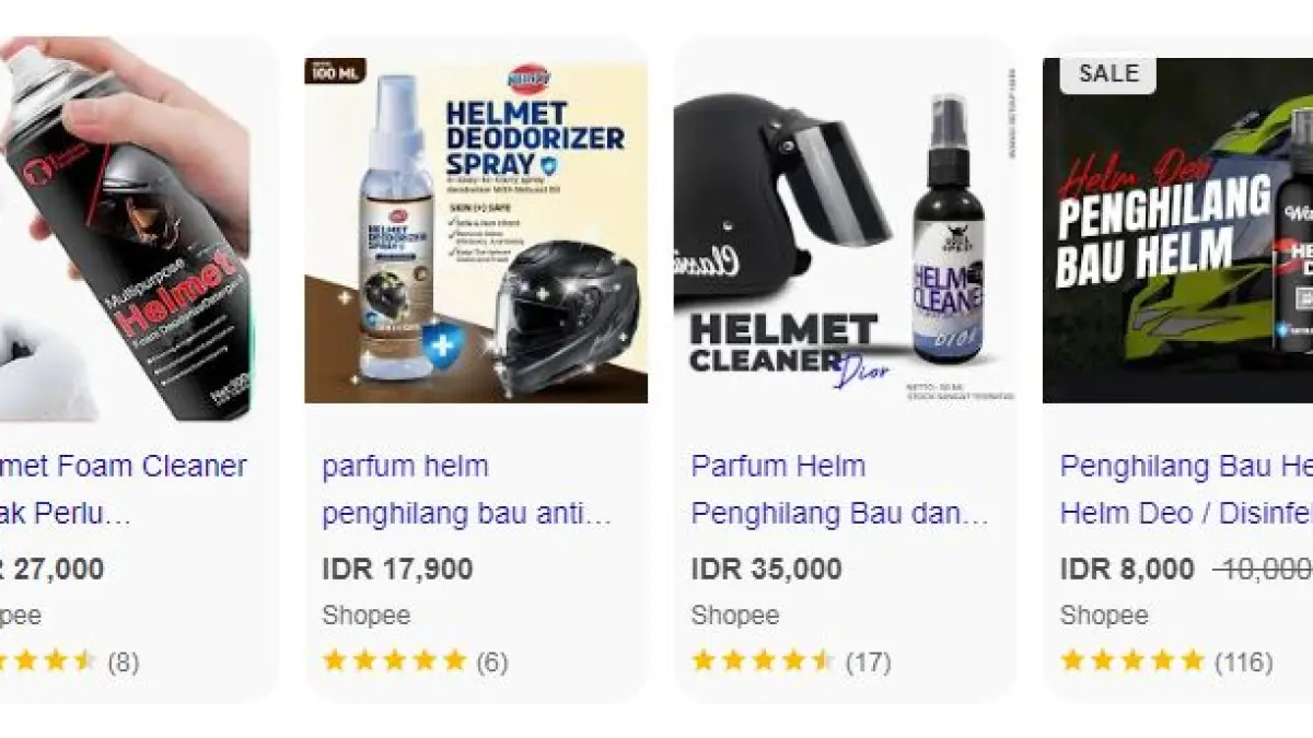Rekomendasi Pembersih Helm Anti Bau. (ILUSTRASI/ISTIMEWA)