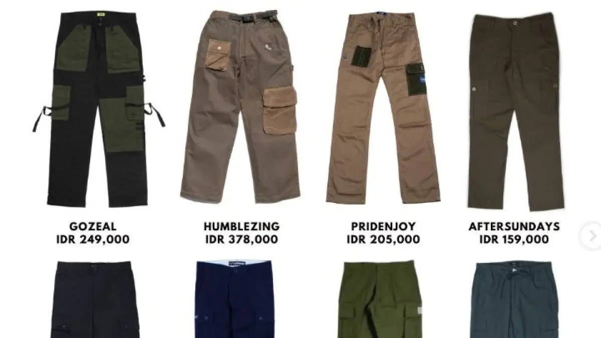 Celana Cargo Brand Lokal Under Rp500 Ribuan. (ILUSTRASI/ISTIMEWA)