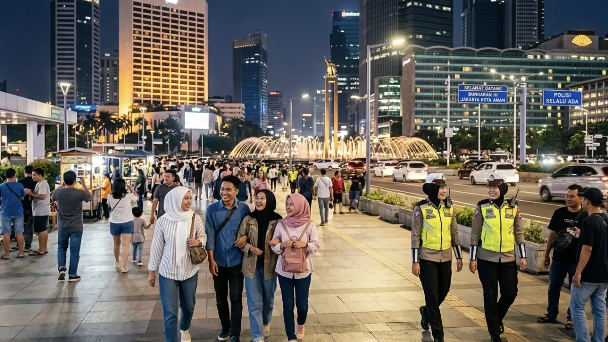 Ilustrasi jakarta kota teraman