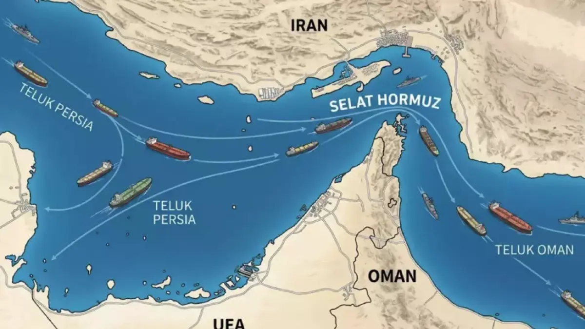 Ilustrasi Jalur Alternatif Selat Hormuz (Kaltim Today)