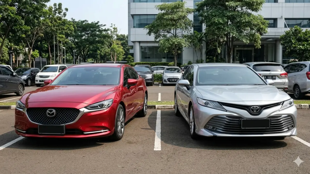Ilustrasi mazda 6 dan toyota camry