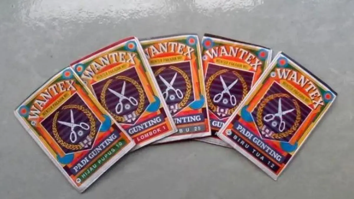 Ilustrasi wantex pewarna celana. 