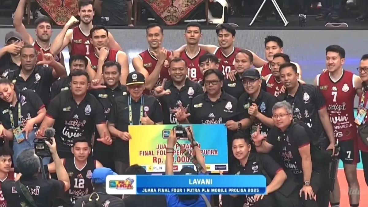 LavAni juara putaran pertama Proliga 2026 usai kalahkan Bhayangkara 3-1. (X@indonesian_volleyball)