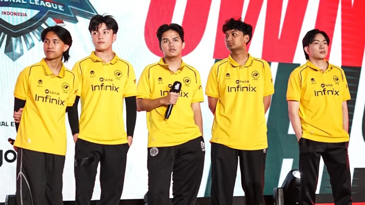 ONIC vs Dewa United, Raja Langit menang 2-1 lewat reverse sweep. (ig@mpl.id.official)