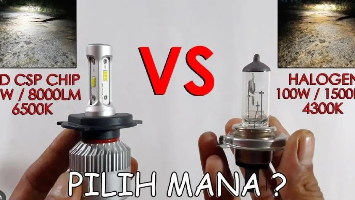 Perbedaan lampu motor Halogen, LED, atau HID. (ILUSTRASI/YOUTUBE FAUZAN PROJECT CREATIVE)