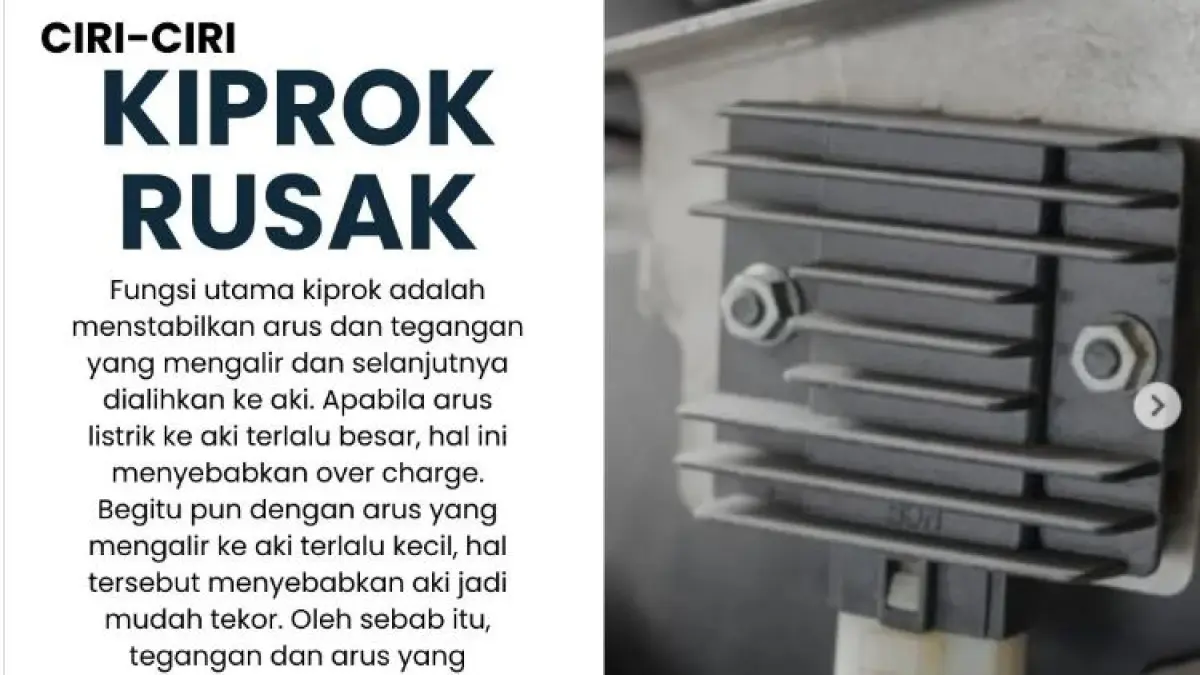 Tanda Kiprok Motor Rusak. (ISTIMEWA)