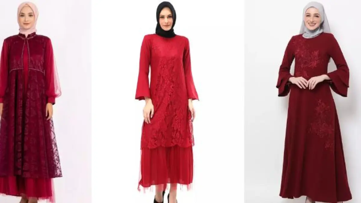Warna Jilbab yang Cocok untuk Baju Burgundy. (ILUSTRASI/ZALORA)