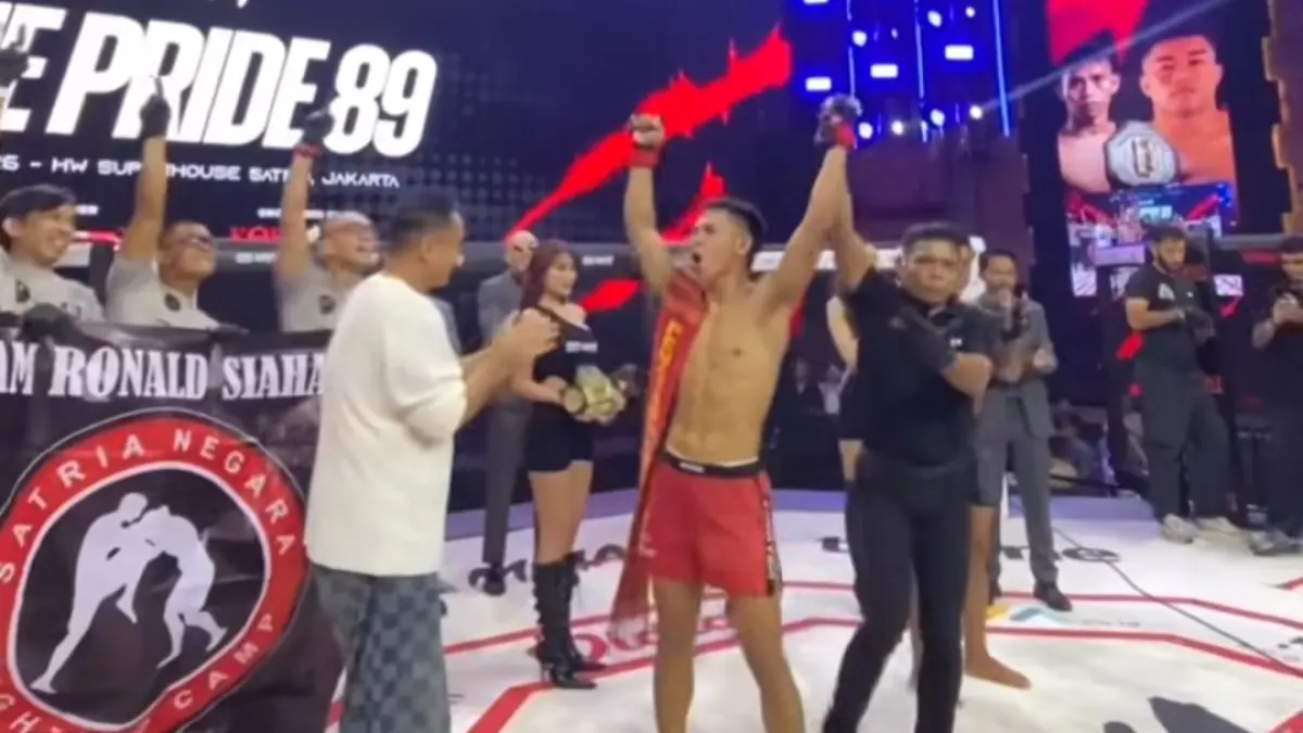 Hasil One Pride 89: Ronald Siahaan kalahkan Windri via submission dan raih sabuk abadi. (Tangkapan layar Ig@onepridemma)