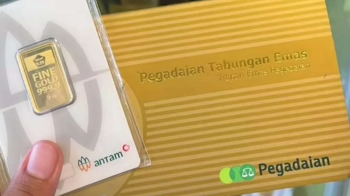 Harga emas Antam 13 April 2026 turun, Pegadaian stabil. (Antara)