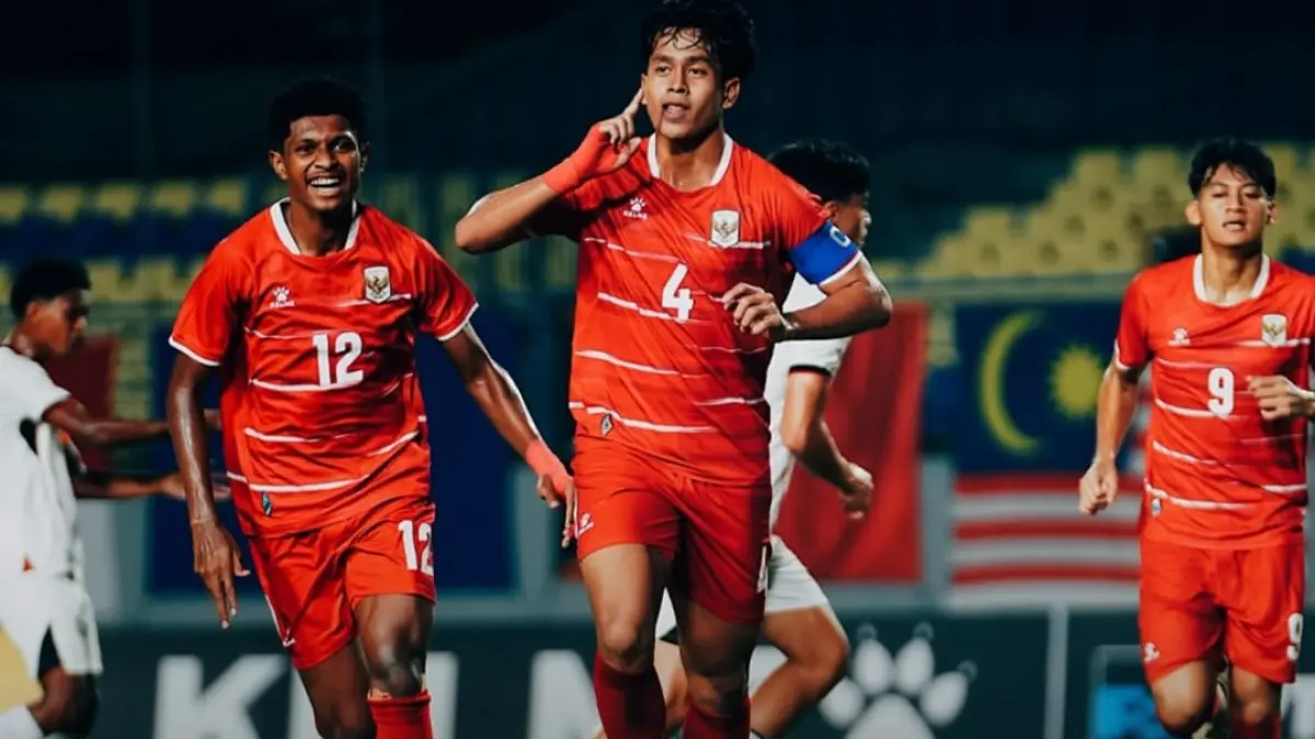 UNGGUL: Kapten Timnas Indonesia U17 Putu Ekayana merayakan golnya ke gawang Timor Leste. (IG @timnasindonesia)