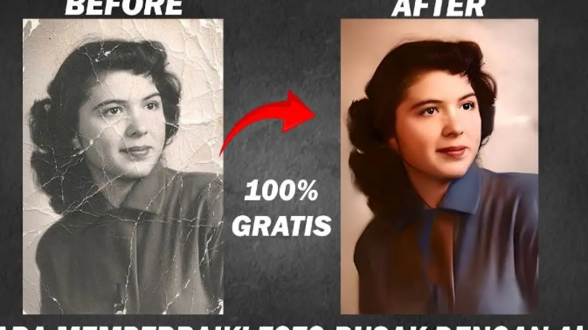 Cara Memperbaiki Foto Rusak dengan AI. (ILUSTRASI/YOUTUBE WINTECH ID)
