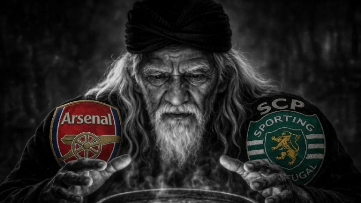 Mbah Sakat sedang meramalkan laga Arsenal vs Sporting Lisbon.
