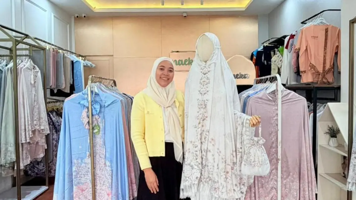 Produk mukena premium Naeka berhasil menembus pasar internasional melalui dukungan LinkUMKM BRI.
