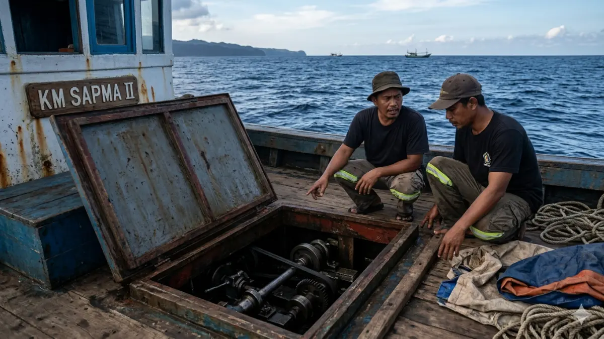 Ilustrasi kapal nelayan, seorang nahkoda tewas akibat kecelakaan kerja di perairan Pacitan. FOTO: ILUSTRASI JAWA POS RADAR MADIUN