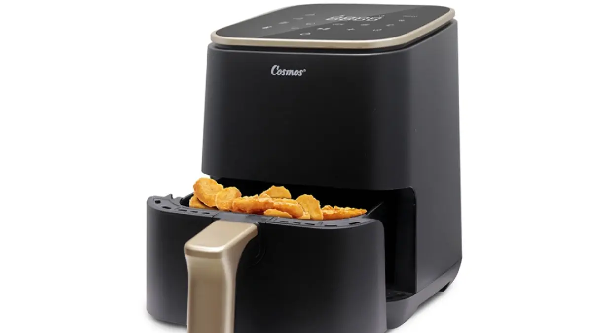 Cosmos CAF-6603 2L, air fryer entry-level dengan daya rendah sekitar 650 watt. 