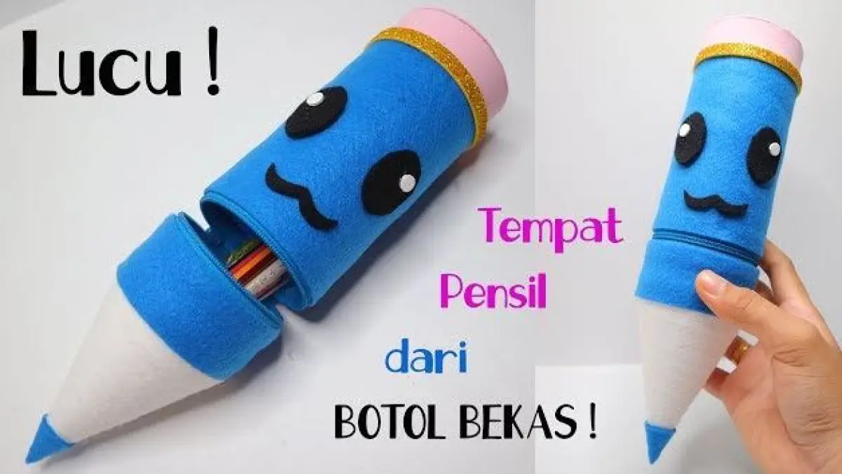Ide kotak pensil dari botol bekas. (ILUSTRASI/YOUTUBE)