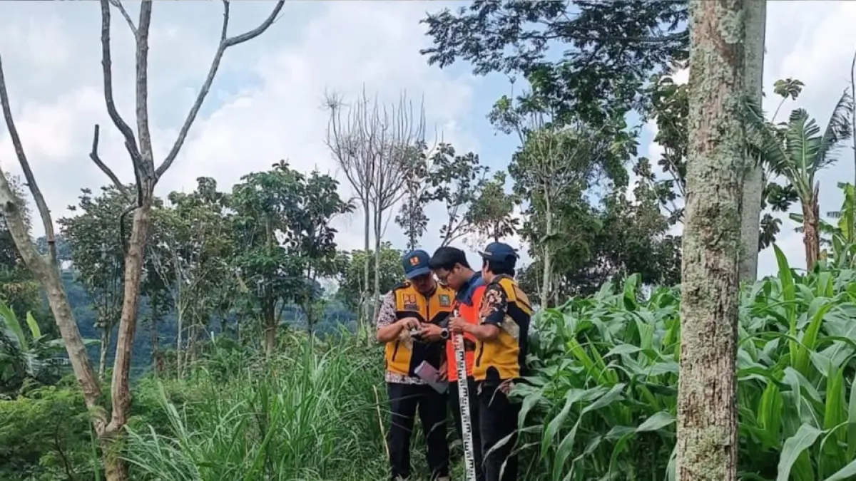 Tim gabungan melakukan verifikasi dampak longsor di sejumlah wilayah Magetan. FOTO: BPBD MAGETAN
