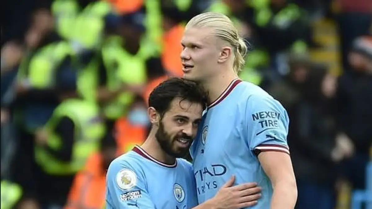 Bernardo Silva dan Erling Haaland.