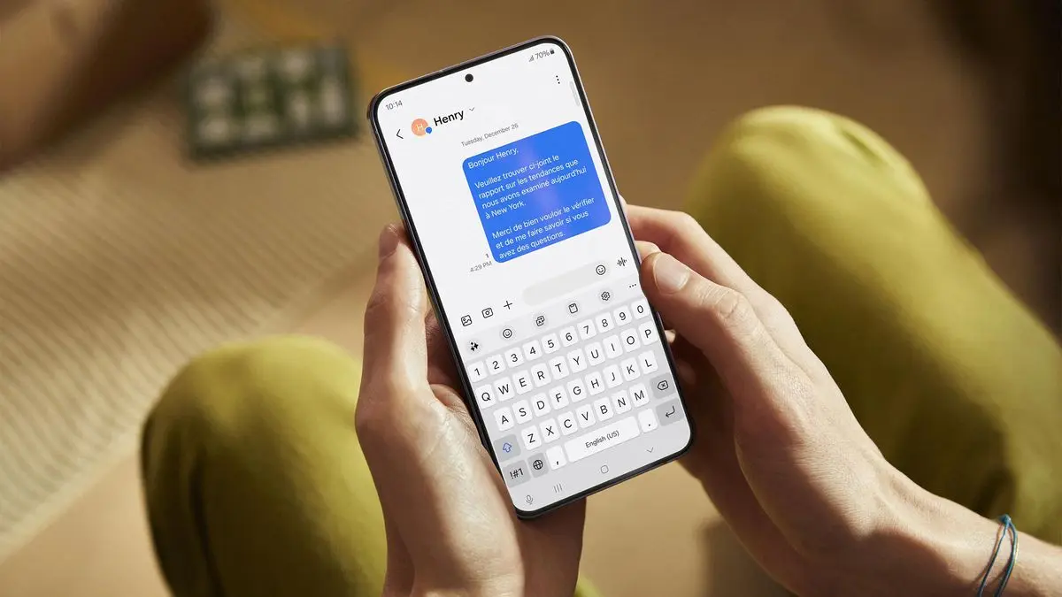 Ilustrasi aplikasi pesan di smartphone besutan Samsung. (ANDROID CENTRAL)