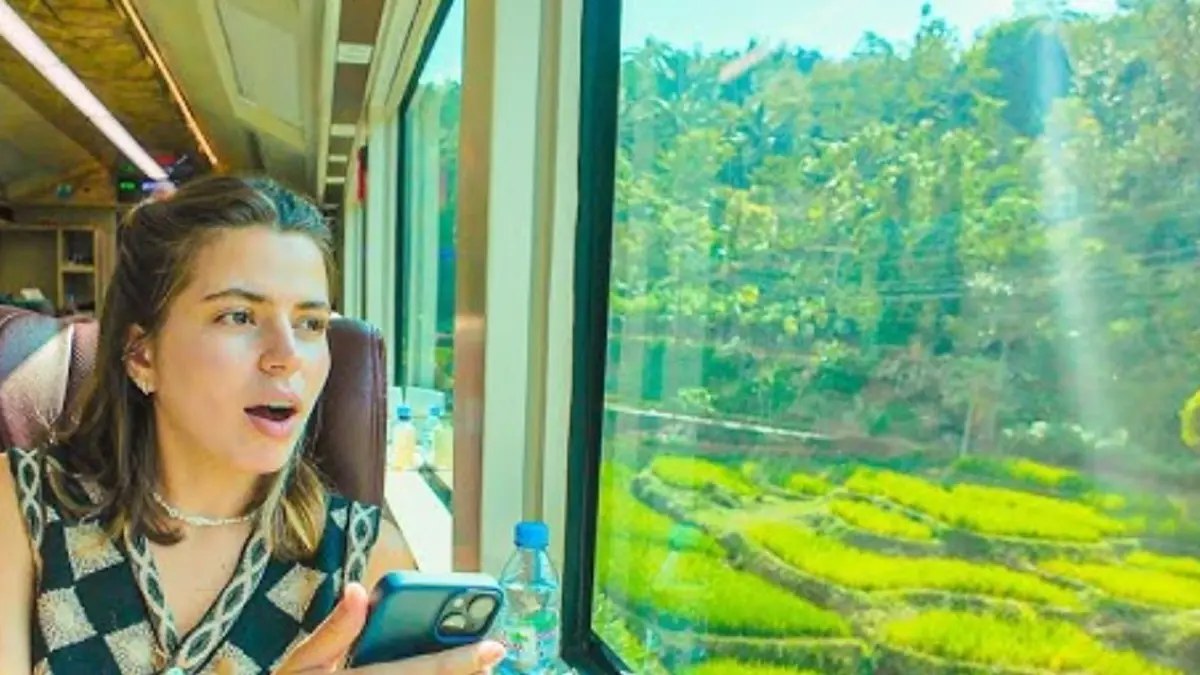 WNA berwisata menggunakan moda transportasi kereta panoramic PT KAI. (YOUTUBE)