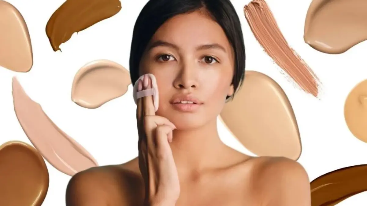 Ilustrasi menentukan shade foundation. (Clarins)