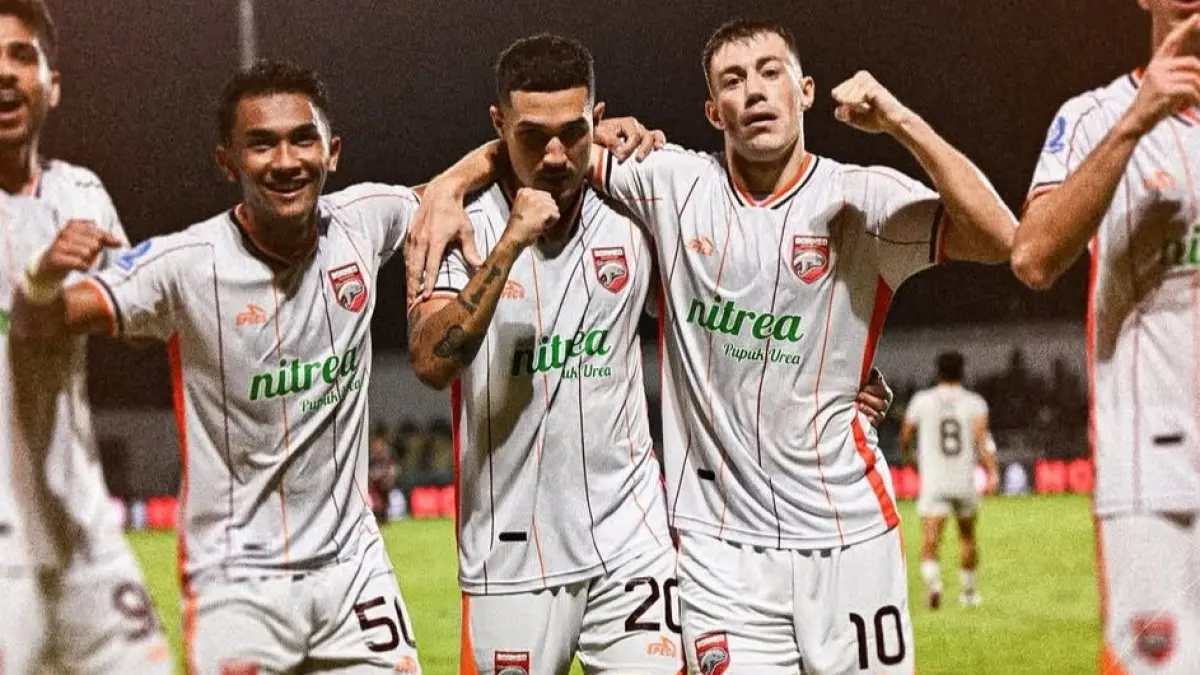 PENANTANG JUARA: Skuad Borneo FC usai mengalahkan PSM Makassar pekan lalu. (IG @borneofc.id)