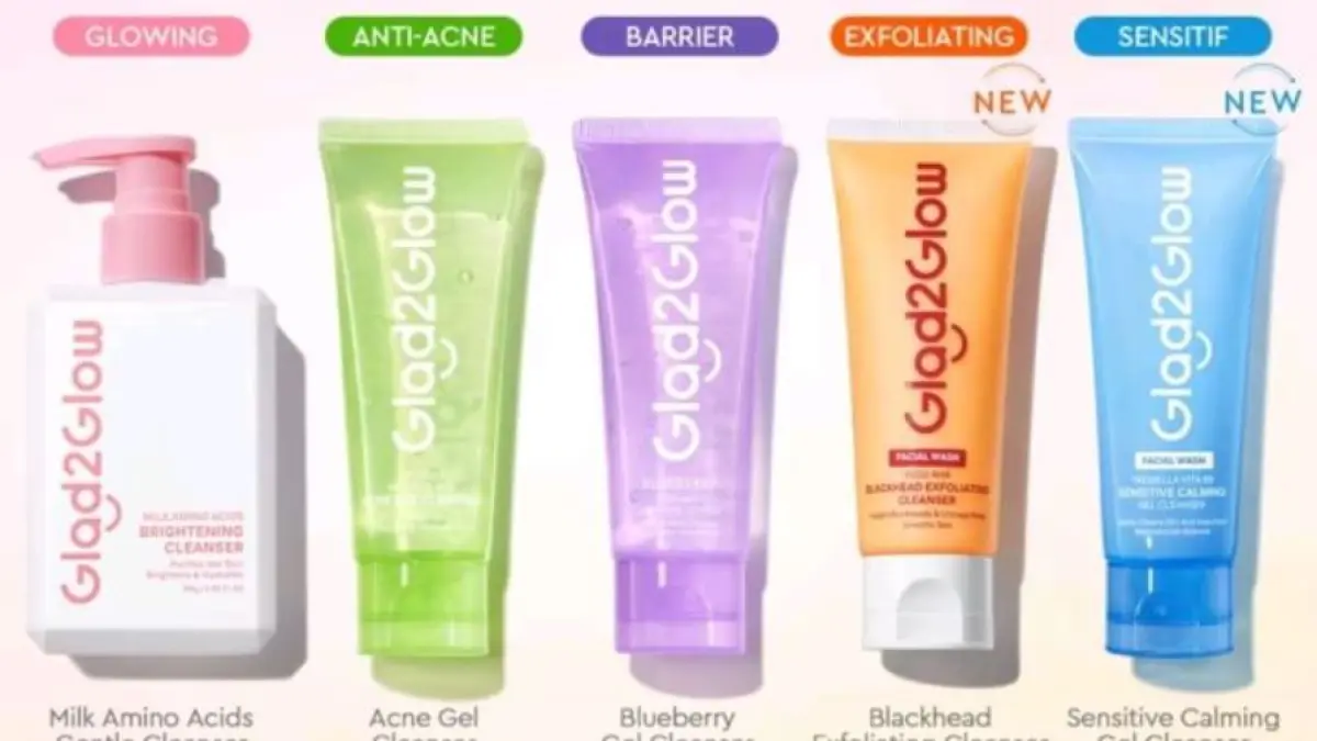 Pilihan cleanser Glad2Glow. (LAZADA)
