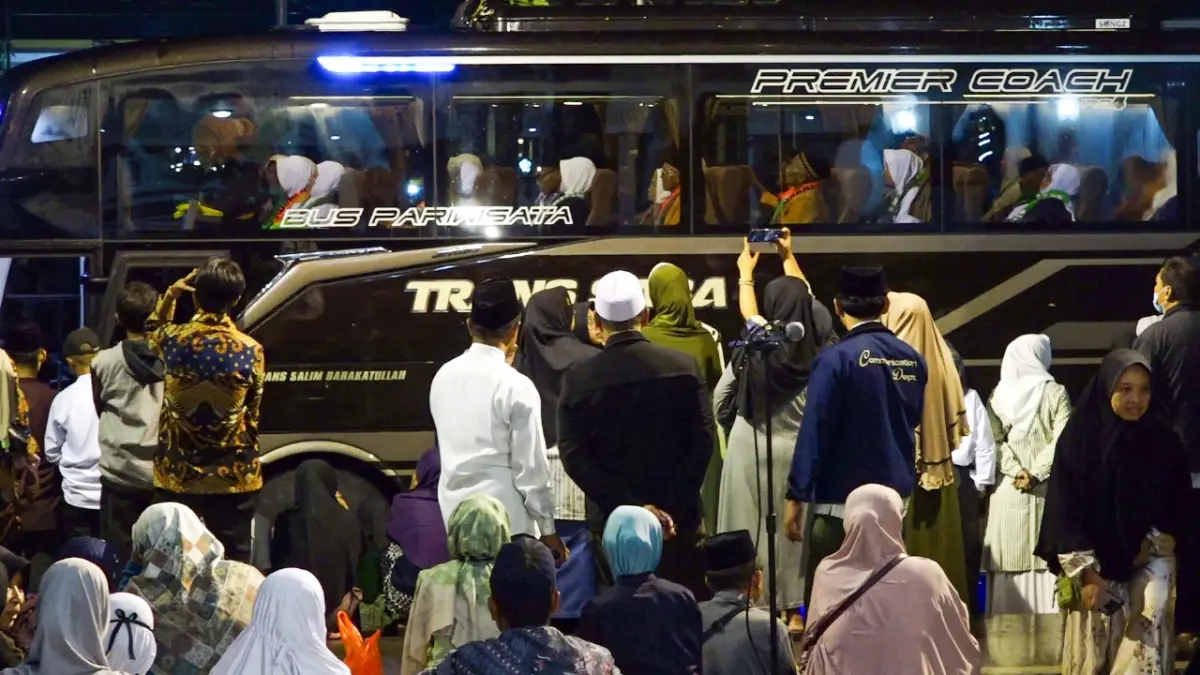 Potret calon jemaah haji Kabupaten Madiun yang bersiap berangkat ke Tanah Suci. DOK RADAR PACITAN