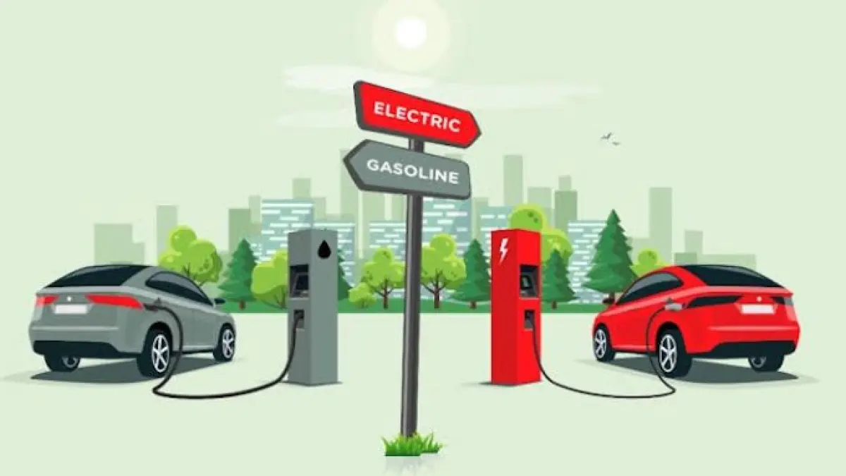 Mobil listrik vs mobil bensin. (ILUSTRASI)