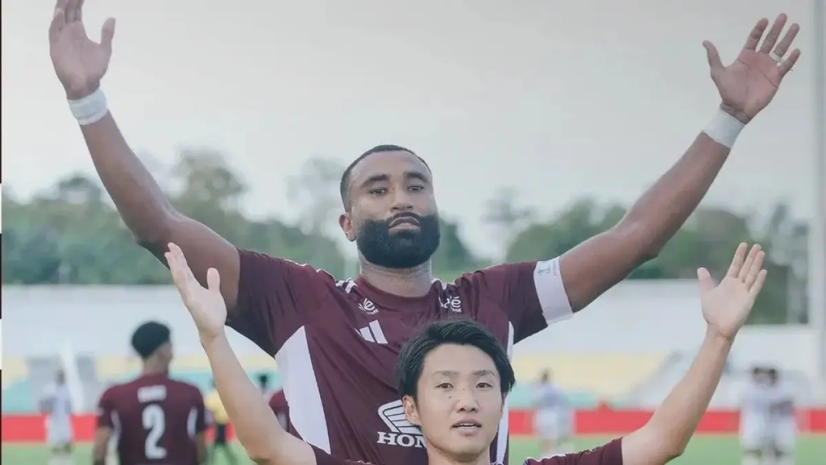 POIN PENUH: Katpten tim PSM Makassar Yuran Fernandes merayakan kemenangannya atas Persik Kediri di Stadion Gelora BJ Habibi, Kamis (23/4) sore. (IG @psm_makassar)