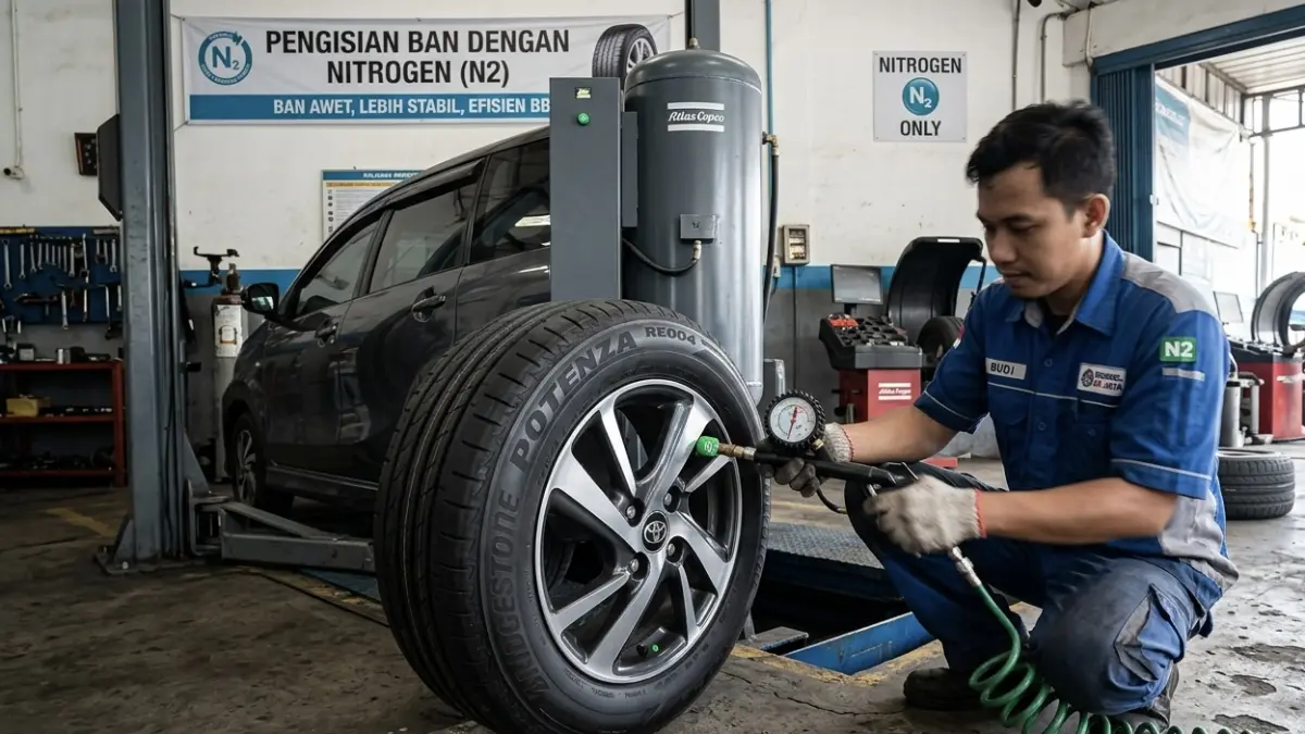Ilustrasi ban pakai nitrogen